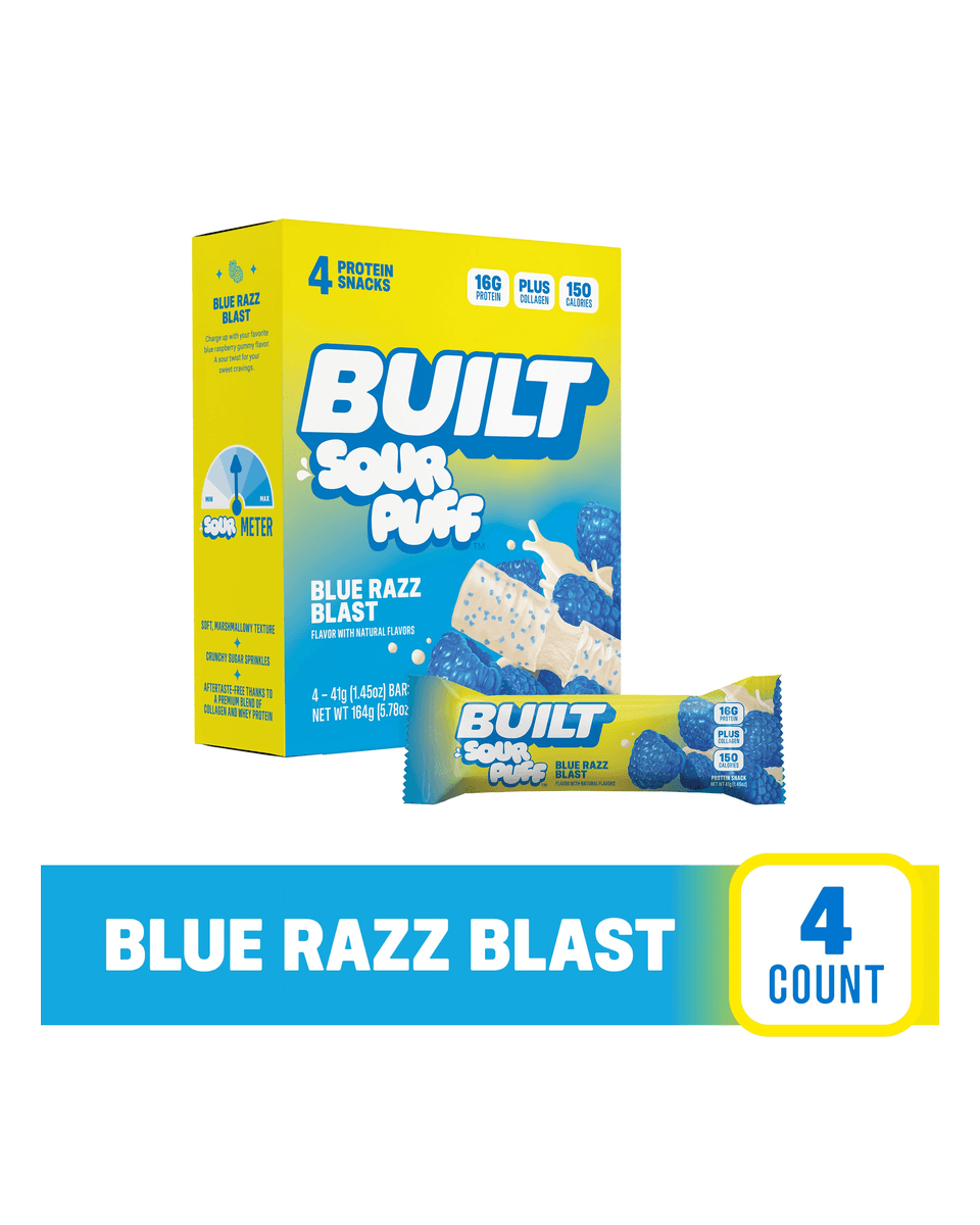 Built Sour Puff Protein Bar Sour Puff Protein Bar - Blue Razz Blast studio product image