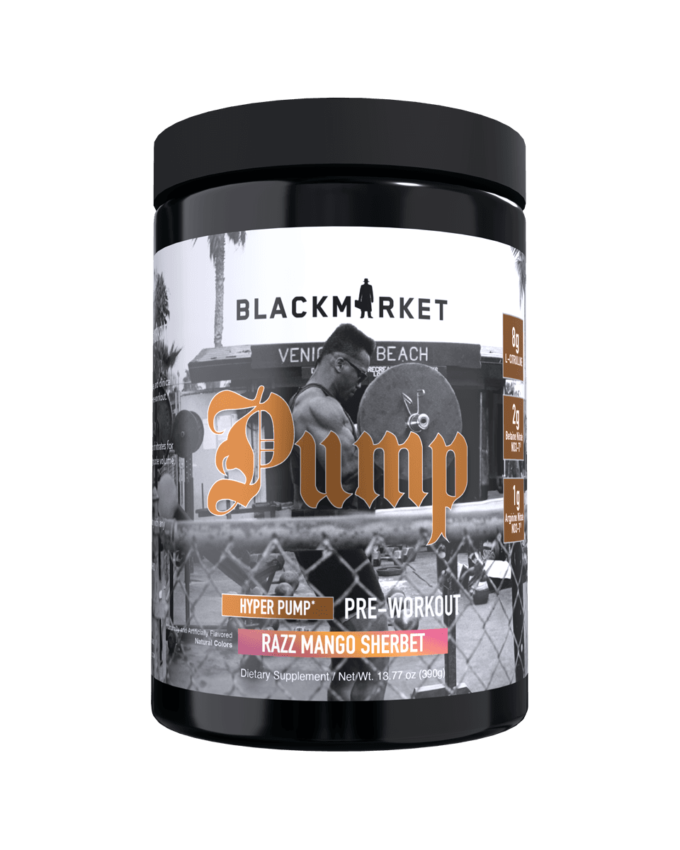 BlackMarket Labs PUMP Hyper Pump Pre-Workout PUMP Hyper Pump Pre-Workout - Razz Mango Sherbet front product view